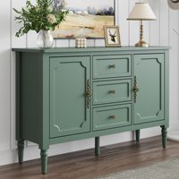 Armoire de rangement Combohome avec 2 portes et 3 tiroirs, buffet de style mid-century avec étagères réglables