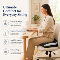 Coussin de siège en mousse à mémoire de forme noire pour le coccyx, coussin orthopédique pour chaise de bureau, voiture, fauteuil roulant, soulagement des douleurs au coccyx et au dos