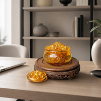 Bol à monnaie en verre Liuli de Zibo fait main de haute qualité, bassin au trésor, lingot d'or, ornement porte-bonheur Feng Shui, décoration pour la maison et le bureau