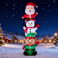 Unigz Modèle Gonflable de Noël pour Extérieur, Père Noël, Bonhomme de Neige, Poupée Verte, Dessin Animé, avec Lumières LED
