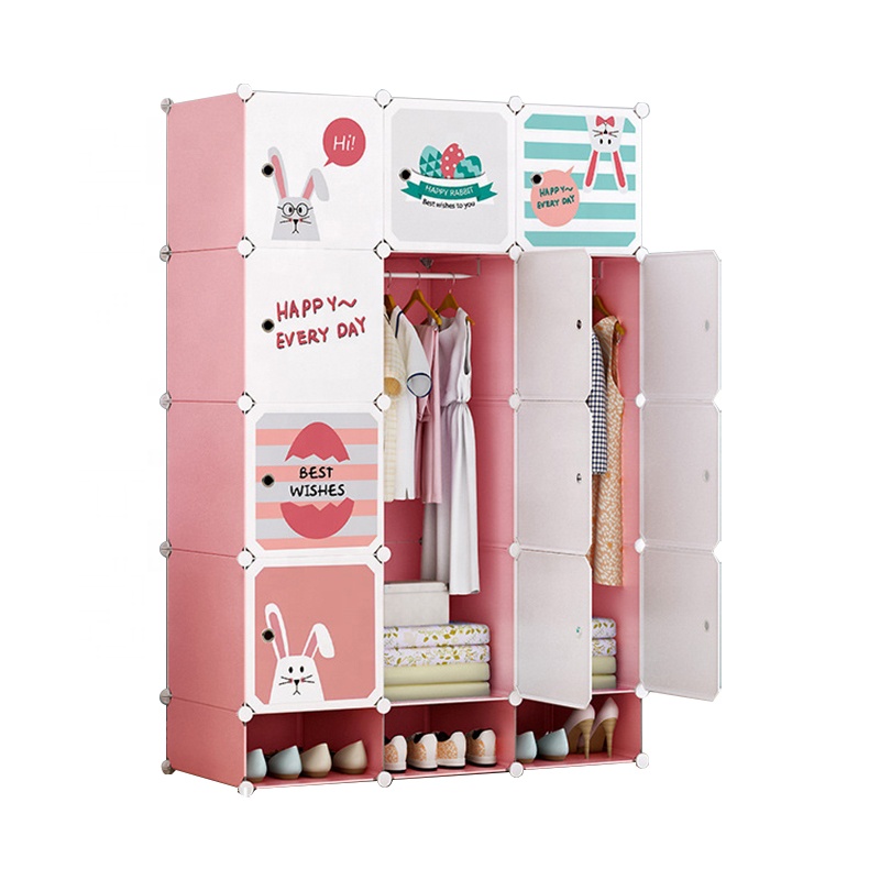 Personnalisé Multifonctionnel Pliable Moderne Enfants Enfants Bébé Armoire De Rangement Vêtements Armoire En Plastique Armoire