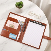 Porte-documents et mallette professionnelle en cuir PU A4 avec logo personnalisé, classeur, porte-cartes et bloc-notes