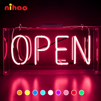 NIHAO Enseigne néon en verre traditionnel RVB à couleur personnalisable pour café, salon de coiffure, salle de sport, chambre à coucher, mur