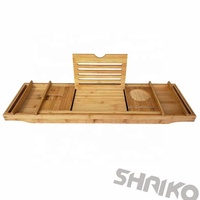 Plateau de bain extensible en bambou, plateau de bain multifonctionnel avec support pour tablette et téléphone, organisateur de rangement pour baignoire