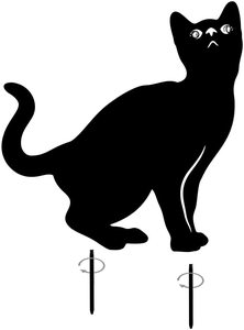 금속 고양이 장식 정원 스테이크 3 팩 검은 고양이 실루엣 마당 스테이크 정원 봄 장식 야외 동상 반사 - Product Image 3