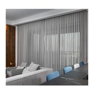 Rideau en <span class=keywords><strong>lin</strong></span> semi-transparent personnalisé, tissu tulle doux, en gris et <span class=keywords><strong>blanc</strong></span>, pour maison, salon, hôtel, nouvelle collection, Oem odm - Product Image 1