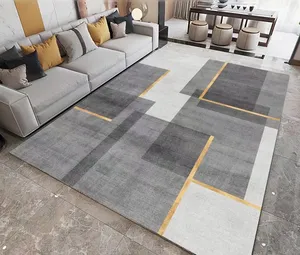 Tapis de sol géométrique moderne style nordique, grand accessoire doux pour salle d'étude, salon, chambre à coucher, couverture de chevet - Product Image 1