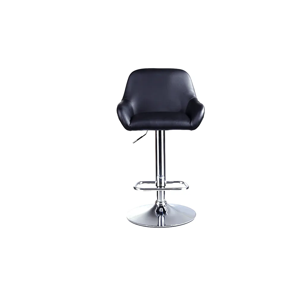 Tabouret de bar pivotant en cuir, support noir, chaise haute, usine, vente en gros