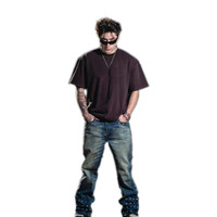 Jeans délavés à l'acide à jambe droite pour hommes KY avec œillet Vente en gros en vrac Pantalon en denim personnalisable pour hommes