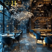 Mobilier de salle à manger d'hôtel, comptoir de bar de restaurant, meubles durables et personnalisés pour restaurant, tables et chaises pour restaurant