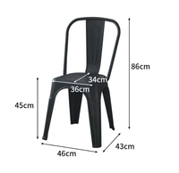 Chaise de salle à manger empilable en PP, style scandinave moderne, avec dossier, pour salon, café, extérieur, vente en gros