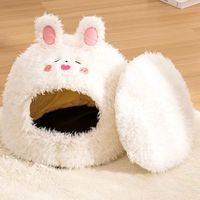 Lit pour animaux de compagnie personnalisable Cute Cave Cave, lit de luxe pour chat et chien, en peluche douce, rembourrage en fibres robustes, motif uni, canapé pour animaux de compagnie, accessoires pour animaux de compagnie