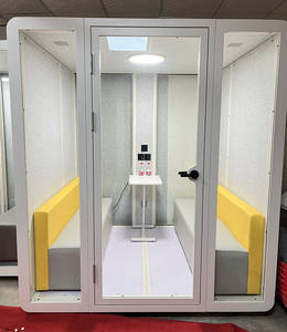 屋内ポータブルオフィスキャビンポッドオフィス使用個人用防音ジムブースフィットネスルーム音響ヨガブース電源付き - Product Image 3