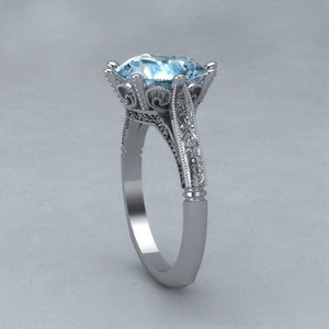 Blue Accent Ring for Women Elegant Fashion Proposal Party Finger Accessory Gift - Product Image 6