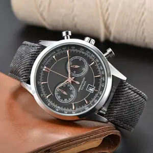 Relogio Masculino Bracelet Carl F Bucherer Lucerne 1888 Chronograph Flyback Fabric Strap Quartz Watch for Men Free Shipping Gift