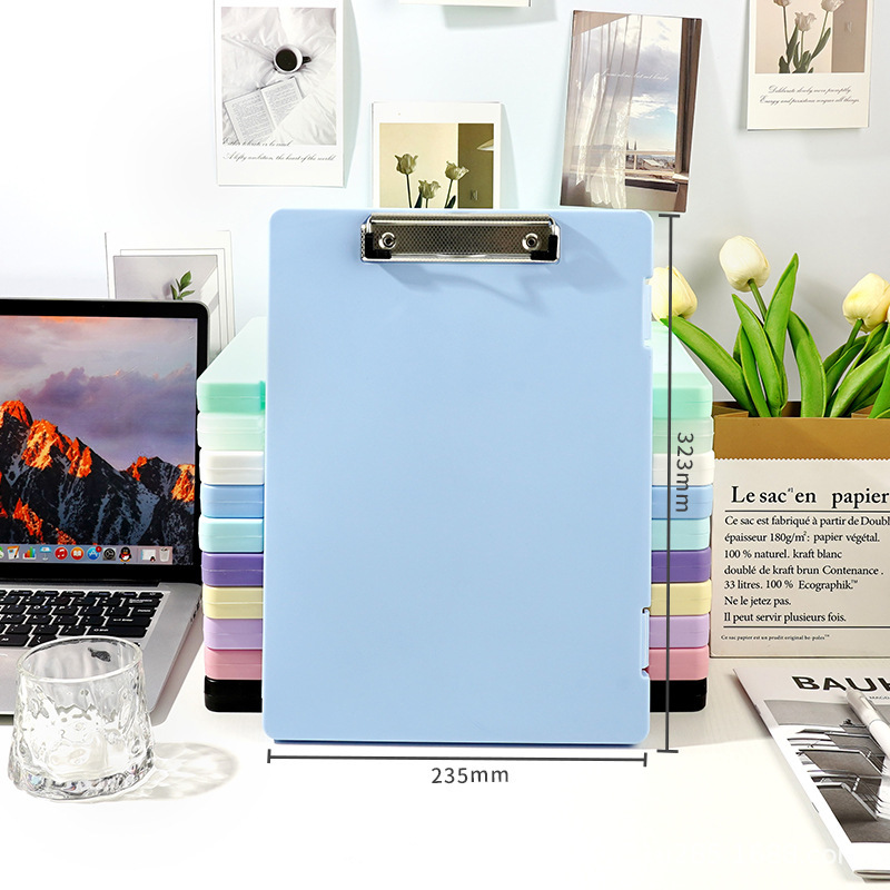 A4 storage box with clipboard [Sky Blue]