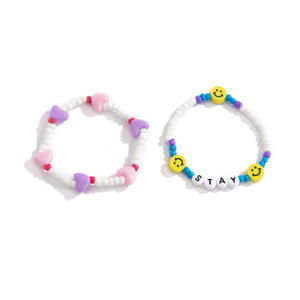 Perles de riz en verre de bohème faites à la main, bracelet de perles d'argile empilables pour femmes, bracelets de perles de craquelées, bijoux pour femmes, fournisseur - Product Image 6