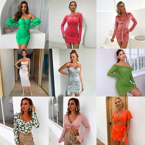 Vêtements pour femmes d'occasion en gros, robes et hauts en coton usagés, vêtements mixtes, expédition aléatoire depuis une friperie - Product Image 5