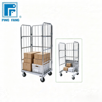 Chariot pliable en treillis métallique avec roulettes pivotantes pour le stockage en supermarché et commerce de détail