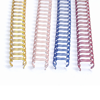 Spirales métalliques A4 bleues de 6,4 mm, 100 pièces/boîte, très vendues, pour reliure de papier A4, couleur personnalisée, double spirale, double boucle, pour reliure métallique.