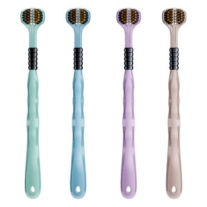Cepillo de dientes OralGos Premium de cerdas suaves con tres cabezales, paquete de 2, para dientes sensibles, uso adulto - Product Image 5