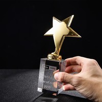 Trofeo de Metal Mini Personalizado de Venta Directa con Grabado Creativo en Cristal para Empleados Destacados, Eventos Deportivos y Conmemoraciones