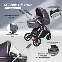 Poussette Bébé 2026 Nouveauté Chaudement Recommandée, Châssis en Alliage d'Aluminium, Panier de Sommeil Multifonctionnel, Peut Être Utilisé en Position Assise ou Allongée, Pliable 3-en-1, Capacité de Charge 15kg