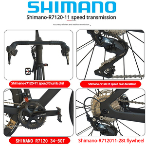 Vélo de route en fibre de carbone T1000 personnalisable à 22 vitesses, avec groupe R7120 et roues Wave pour le cyclisme en extérieur WHL-HLD5380 – Meilleures ventes - Product Image 5
