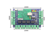 Sistema de Panel de Control de Acceso de Red TCP/IP Wiegand de 26 Puertos, para Una, Dos o Cuatro Puertas, con Cerradura Magnética Negra de ABS y Lectores de Tarjetas Metálicas