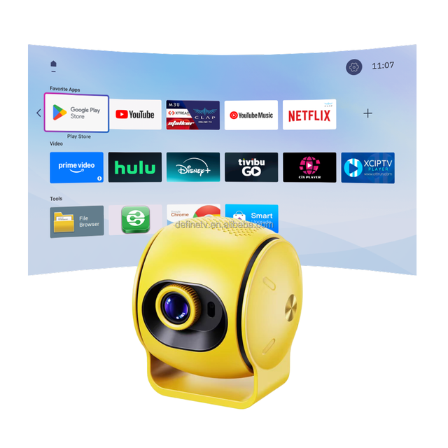 2025 Factory's Mini Smart Dual WiFi 6 Android 14LED LCD 4K Ready HIFI Stereo Portable Video Projector 200ANSI Outdoor Type-C