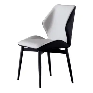 Modern Hotel Luxury Dinning Room Chair Metal Stainless Steel Leather Restaurant Dining Chair