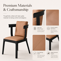 Chaise de salle à manger minimaliste italienne haut de gamme en bois de frêne, fauteuil design en cuir tanné pour projets de mobilier de restaurant, hôtel et boutique