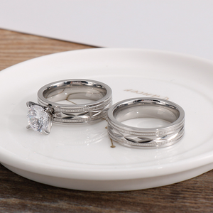 Minimalist Personalized Hollow Zircon Inlaid 316L Stainless Steel <b>Adjustable</b> <b>Ring</b> 18K Gold Plated Titanium Steel Finger <b>Ring</b> - Product Image 5