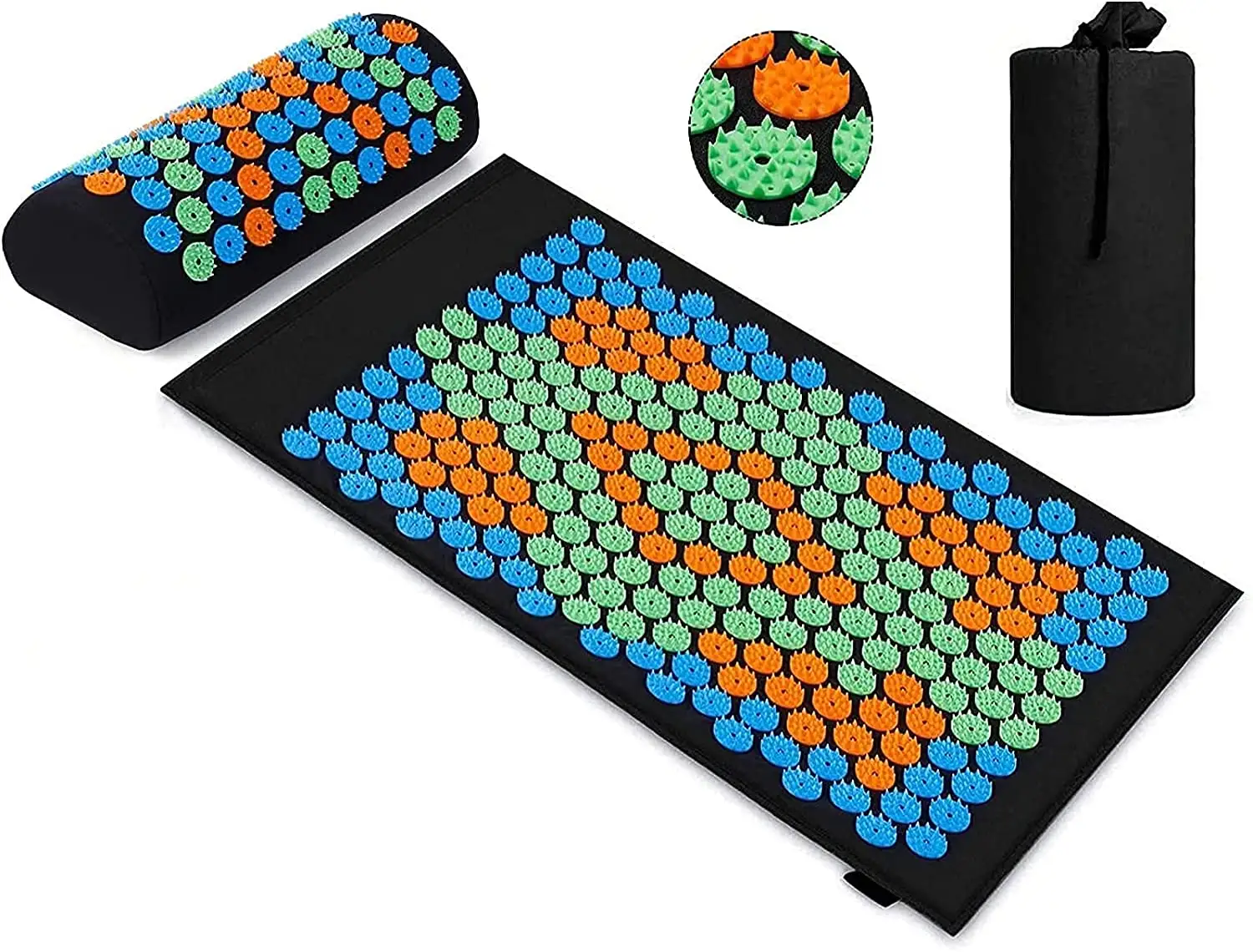 eco friendly complete therapy acupressure nail mat acupressure matt and pillow set