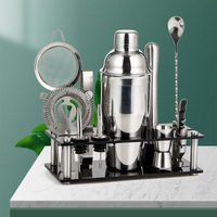 Ensemble d'outils de bar en acier inoxydable, kit de mélange de cocktails, accessoires professionnels pour barman, ensembles de cocktails en acier inoxydable
