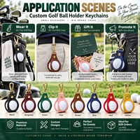 Porte-clés et porte-balles de golf en cuir premium avec fermoir sécurisé en or, logo personnalisé, clip de ceinture pour sac de golf, accessoires de tournoi, cadeau