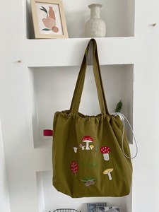 Bolsa de Ombro Estilo Ins com Estampa de Desenho Animado, Fechamento por Cordão, Ecológica, Vintage, Bordada, para o Dia a Dia - Product Image 2