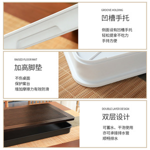 <b>Tea</b> <b>tray</b> for home use, drainable melamine <b>tea</b> <b>tray</b>, simple and luxurious small <b>tea</b> <b>tray</b>, factory wholesale, drainage dry - Product Image 3