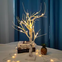 Árvore de páscoa de 60cm com 24 luzes led, miniluminária de árvore de páscoa branca, para decoração de pendurar, para árvore de pássaros