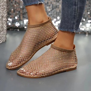 Summer beach sandals flat-bottomed breathable mesh casual lightweight one-legged ankle strap shoes - Product Image 1