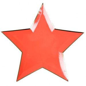 8 assiettes en papier jetables en forme d'étoile de 10,5 pouces pour la Saint-Valentin, les anniversaires et les desserts - Product Image 2