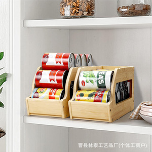 Wooden Can <b>Storage</b> Rack Stackable Bamboo Canning <b>Jar</b> Organizer Desktop <b>Storage</b> Box <b>For</b> <b>Kitchen</b> pantry use - Product Image 5
