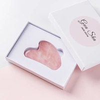100% pierre naturelle personnaliser Logo impression Rose Quartz Gua Sha grattoir planche grattoir outil de Massage