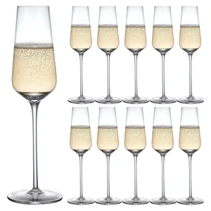 Mariage personnalisé sans plomb boire Martini Bar Cocktail Vin rouge blanc Champagne Verres en verre Verrerie Flûtes Ensemble de gobelets à flûte