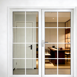 Puertas de Vidrio Polímero Modernas Guangdong Hommie, Puertas Residenciales Resistentes a Impactos, Puerta Doble/Simple de Aluminio con Bisagras - Product Image 1