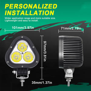 Vente chaude 12V 24V 45W Blanc <span class=keywords><strong>Triangulaire</strong></span> Lentille LED Travail Lumière <span class=keywords><strong>Remorque</strong></span> Brouillard Conduite Lumière Pod Lumière pour Camion SUV ATV - Product Image 2