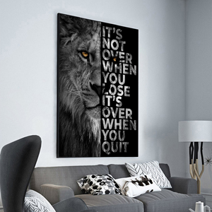 Affiches et impressions d'art sur toile avec citation motivante sur le thème du lion sauvage, peinture décorative murale pour le <span class=keywords><strong>bureau</strong></span> et la décoration de la <span class=keywords><strong>maison</strong></span> - Product Image 4