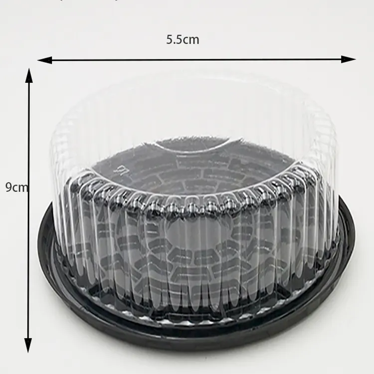 ケーキとカップケーキ用の使い捨ての丸い透明なプラスチック製の箱