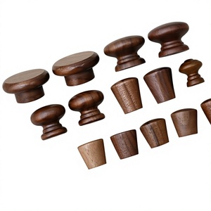 Ensemble de poignées de meubles en bois, formes rondes, design minimaliste, faites à la main, légères, décoration d'armoires de cuisine, durables, pour usage intérieur - Product Image 6