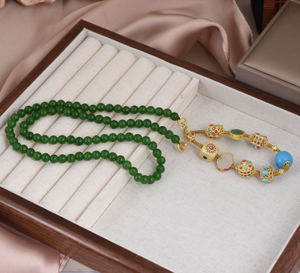 Women's Accessories Ancient Long Style Retro Grandmother Green National <strong>Jade</strong> Marrow Beads <strong>Necklace</strong> - Product Image 6